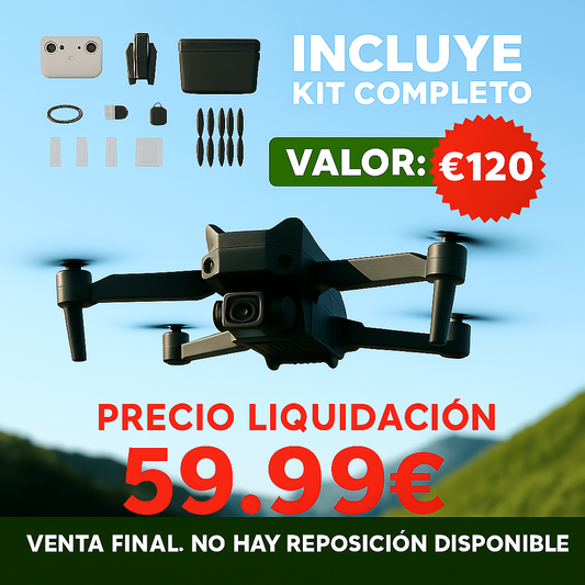Dron con doble cámara 4K + Maletín Gratis