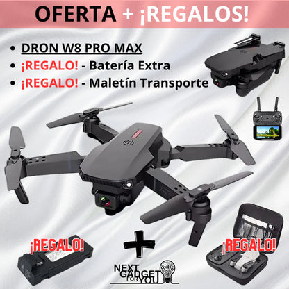 Dron con doble cámara 4K + Maletín Gratis